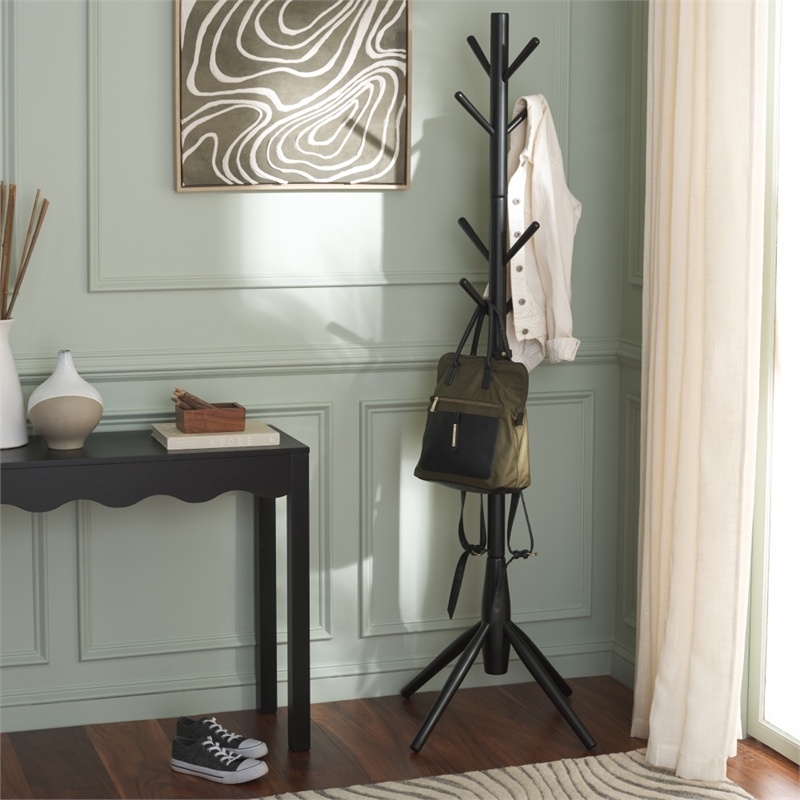 Safavieh Sergius Wood Coat Stand in Black