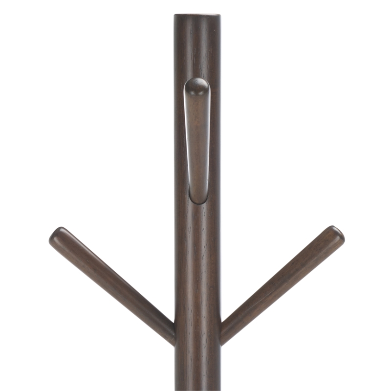 Safavieh Sergius Wood Coat Stand in Dark Walnut