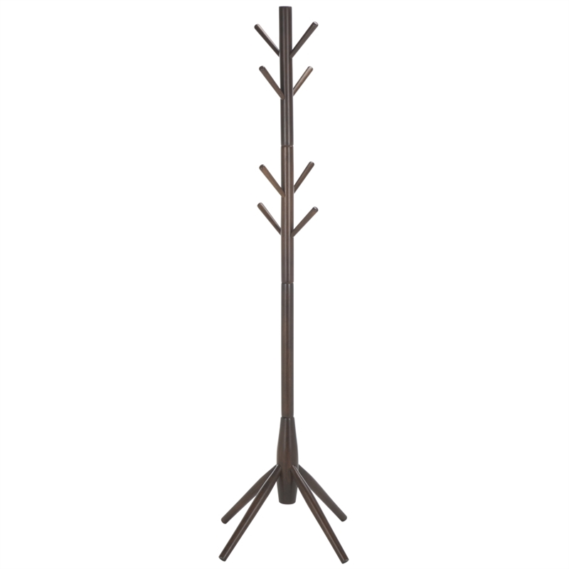 Safavieh Sergius Wood Coat Stand in Dark Walnut