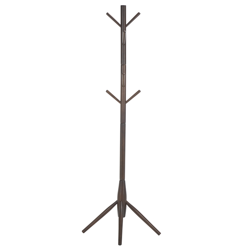 Safavieh Sergius Wood Coat Stand in Dark Walnut