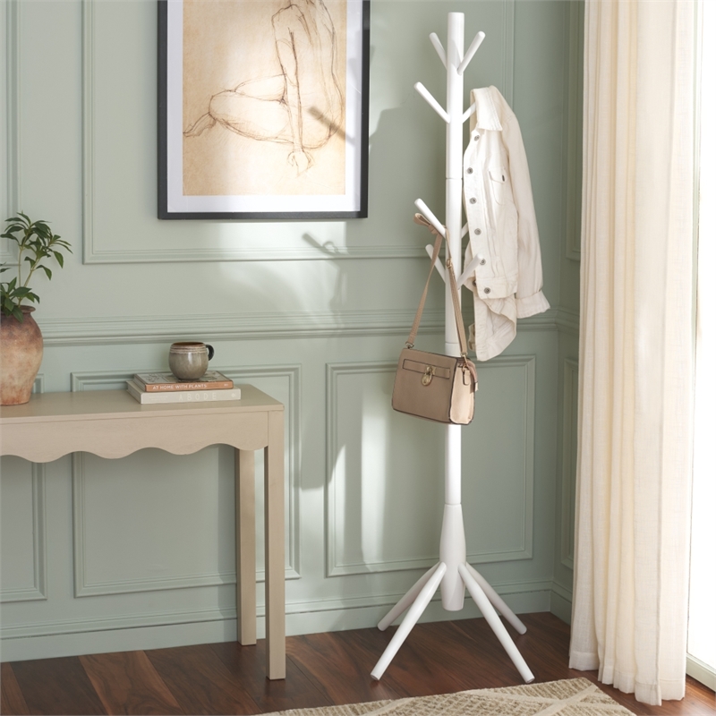 Safavieh Sergius Wood Coat Stand in White