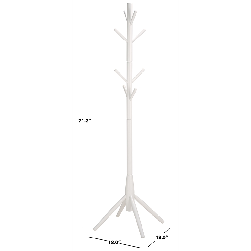 Safavieh Sergius Wood Coat Stand in White