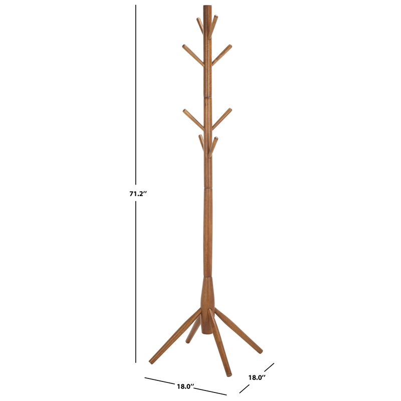 Safavieh Sergius Wood Coat Stand in Brown