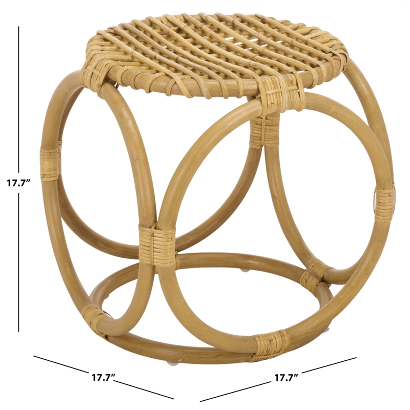 Safavieh Miroslava Rattan Accent Stool  in Natural