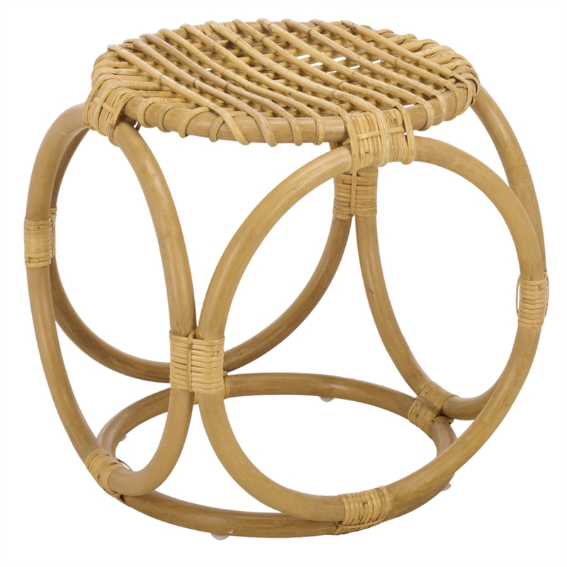 Safavieh Miroslava Rattan Accent Stool  in Natural