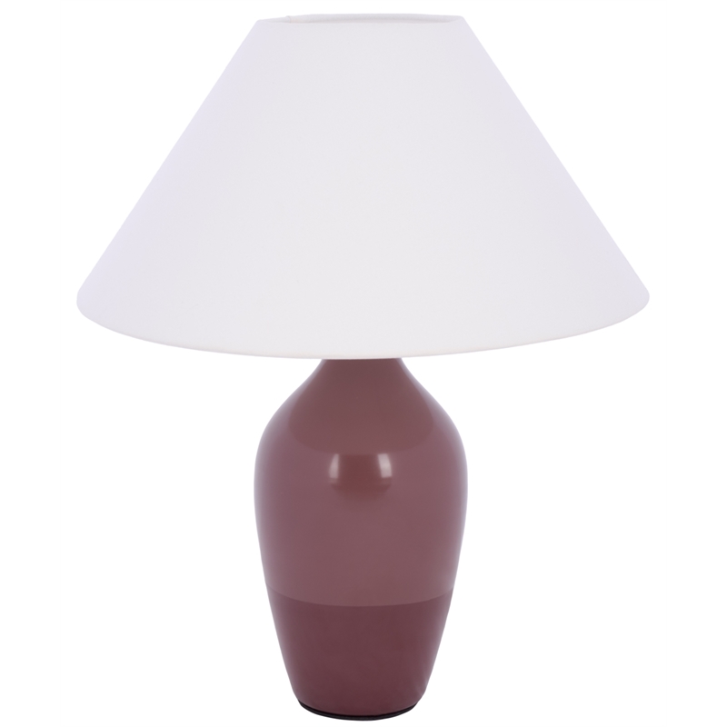 Safavieh Amann 20 Inch Glass and Fabric Table Lamp in Maroon