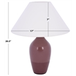 Safavieh Amann 20 Inch Glass and Fabric Table Lamp in Maroon