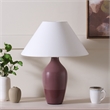 Safavieh Amann 20 Inch Glass and Fabric Table Lamp in Maroon