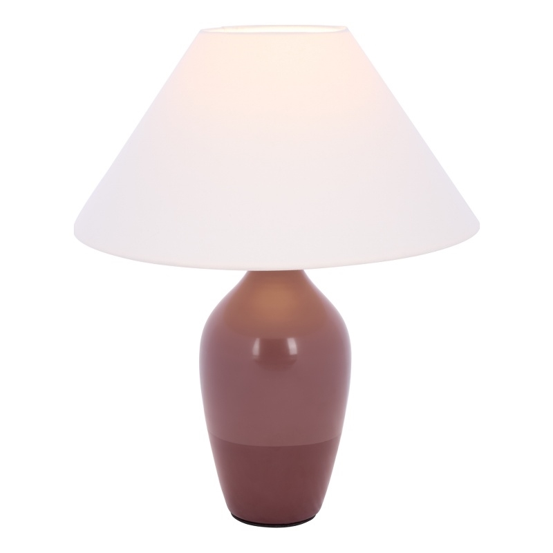 Safavieh Amann 20 Inch Glass and Fabric Table Lamp in Maroon