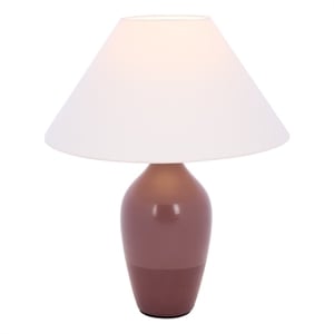 Safavieh Amann 20 Inch Glass and Fabric Table Lamp in Maroon