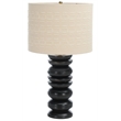Safavieh Asta Wood and Fabric Table Lamp in Black / Cream