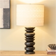 Safavieh Asta Wood and Fabric Table Lamp in Black / Cream