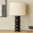 Safavieh Asta Wood and Fabric Table Lamp in Black / Cream