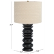 Safavieh Asta Wood and Fabric Table Lamp in Black / Cream