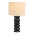 Safavieh Asta Wood and Fabric Table Lamp in Black / Cream