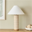Safavieh Sulma Wood and Fabric Table Lamp in White / Natural