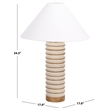 Safavieh Sulma Wood and Fabric Table Lamp in White / Natural