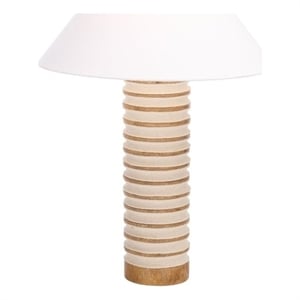 Safavieh Sulma Wood and Fabric Table Lamp in White / Natural