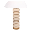 Safavieh Sulma Wood and Fabric Table Lamp in White / Natural