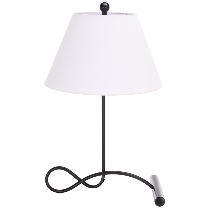 Safavieh Sami Iron and Fabric Table Lamp in Black
