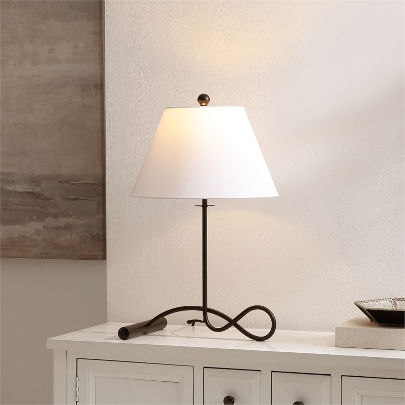 Safavieh Sami Iron and Fabric Table Lamp in Black