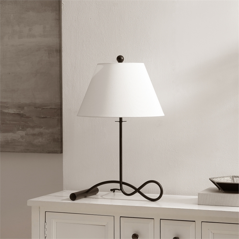 Safavieh Sami Iron and Fabric Table Lamp in Black