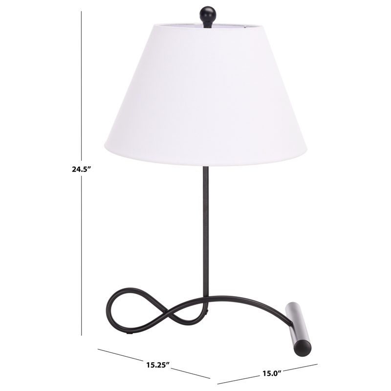 Safavieh Sami Iron and Fabric Table Lamp in Black