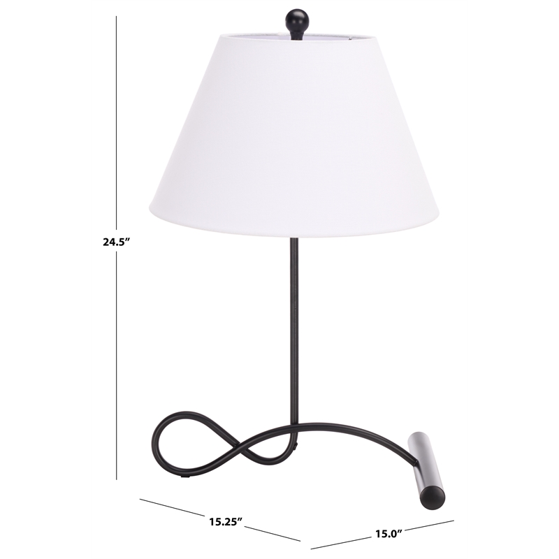 Safavieh Sami Iron and Fabric Table Lamp in Black