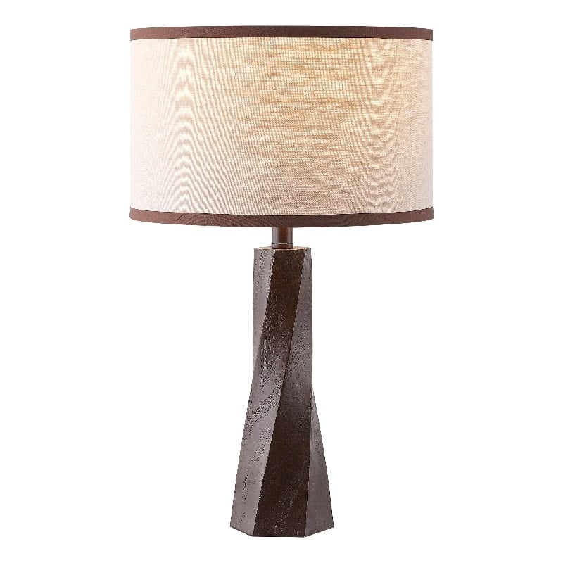 Safavieh Enza Resin and Fabric Table Lamp in Walnut