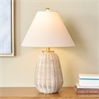 Safavieh Isaura Rattan and Fabric Table Lamp in Light Gray
