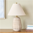 Safavieh Isaura Rattan and Fabric Table Lamp in Light Gray