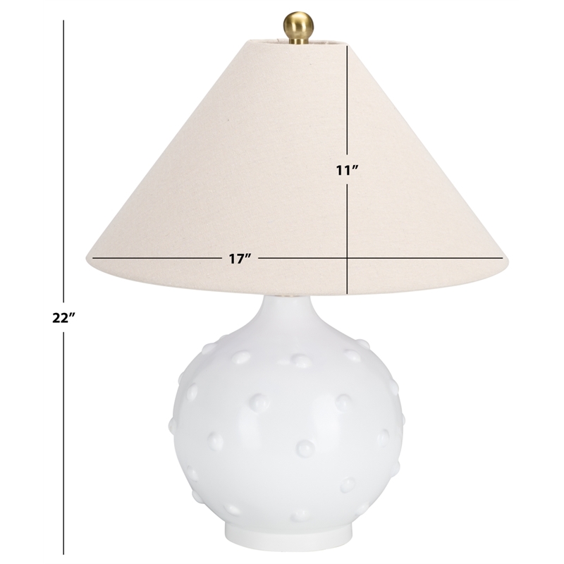 Safavieh Leanni Resin and Fabric Table Lamp in White