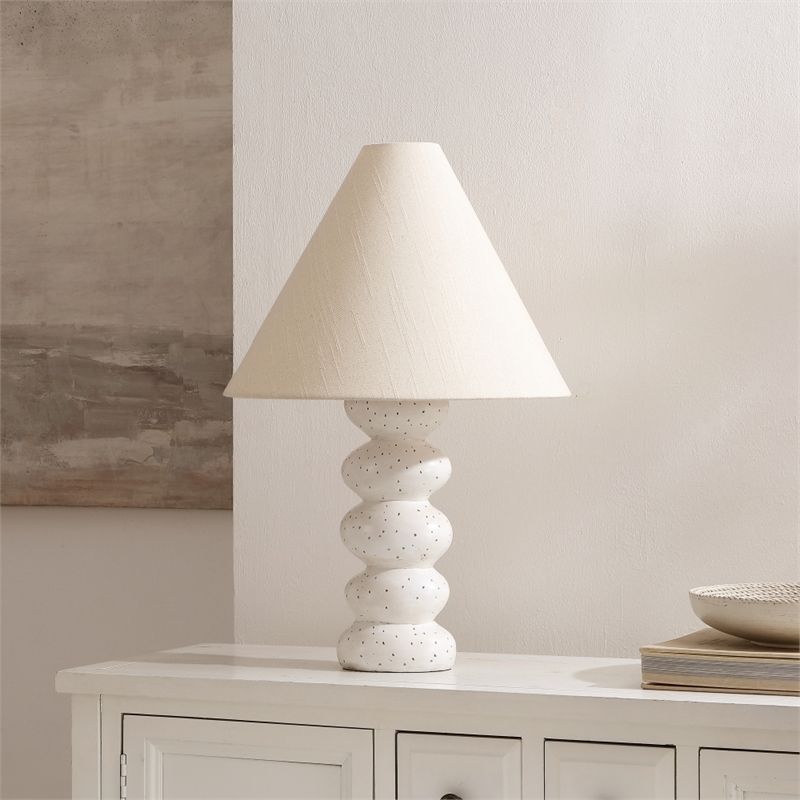 Safavieh Luana Resin and Fabric Table Lamp in White