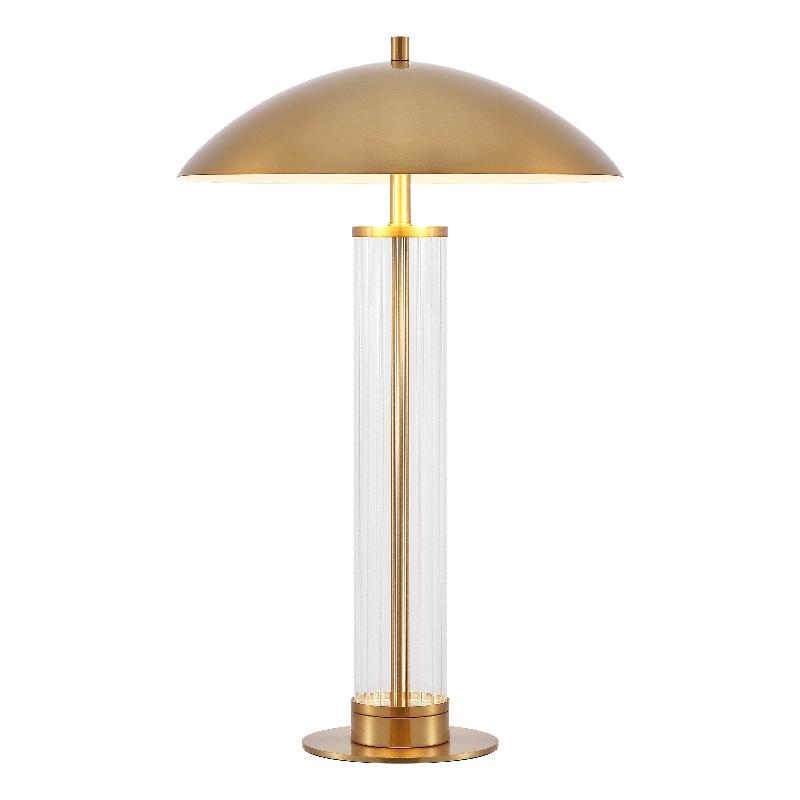 Safavieh Tylar Glass and Iron Table Lamp in Brass / Clear