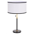 Safavieh Tegan Iron and Fabric Table Lamp in Black / Brass
