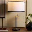 Safavieh Tegan Iron and Fabric Table Lamp in Black / Brass