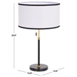 Safavieh Tegan Iron and Fabric Table Lamp in Black / Brass