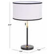 Safavieh Tegan Iron and Fabric Table Lamp in Black / Brass