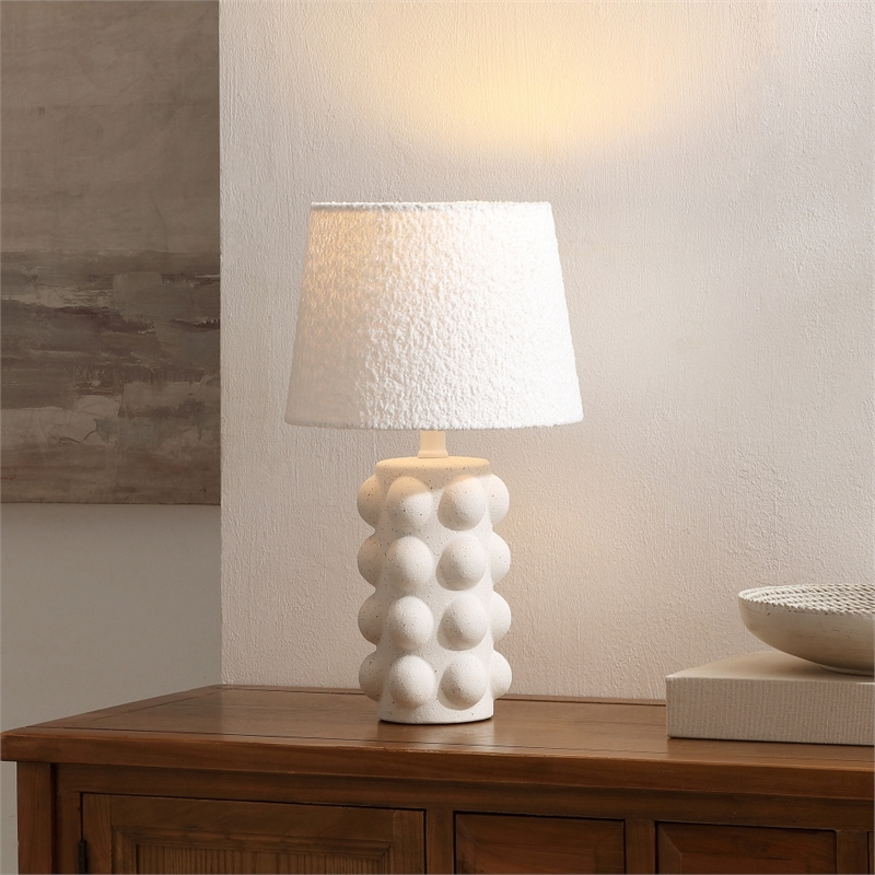 Safavieh Milou Ceramic and Fabric Table Lamp  in White
