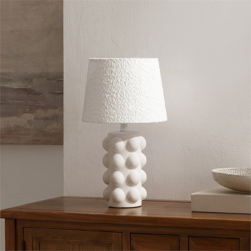 Safavieh Milou Ceramic and Fabric Table Lamp  in White
