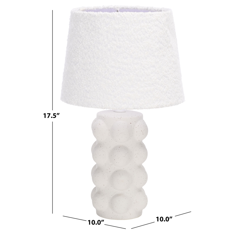 Safavieh Milou Ceramic and Fabric Table Lamp  in White