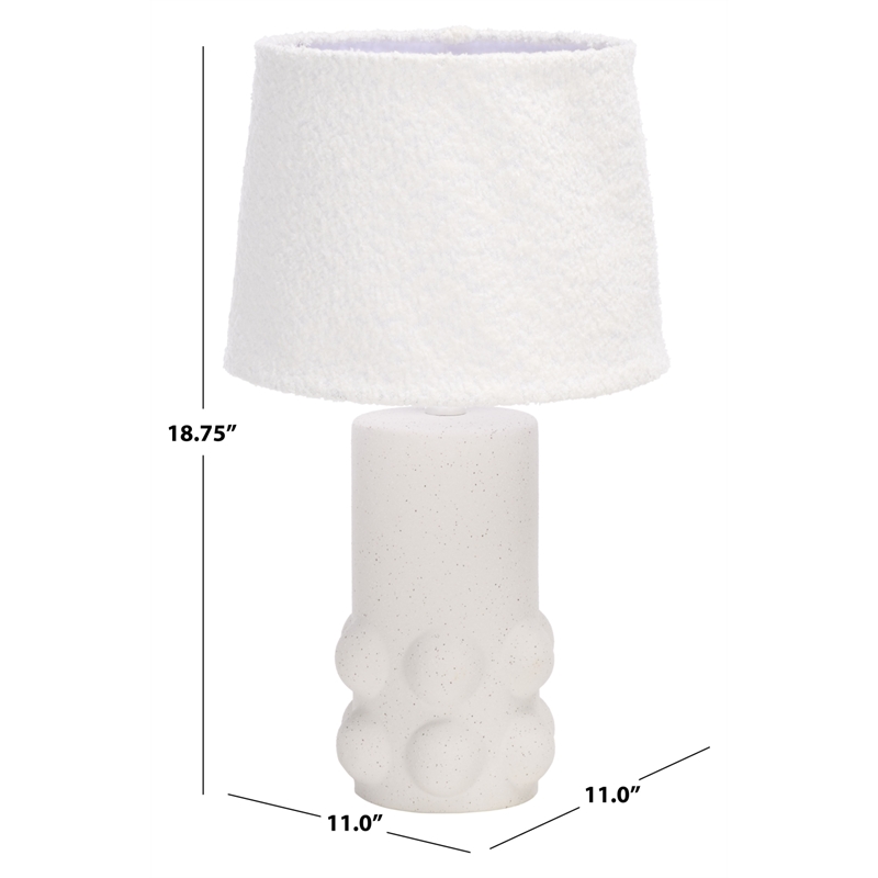 Safavieh Joss Ceramic and Fabric Table Lamp in White