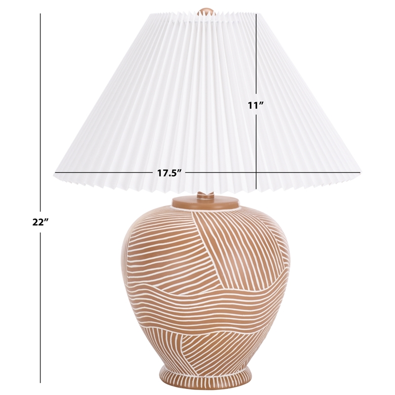 Safavieh Claude Resin and Fabric Table Lamp in Brown