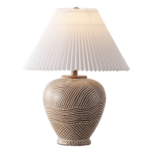 Safavieh Claude Resin and Fabric Table Lamp in Brown