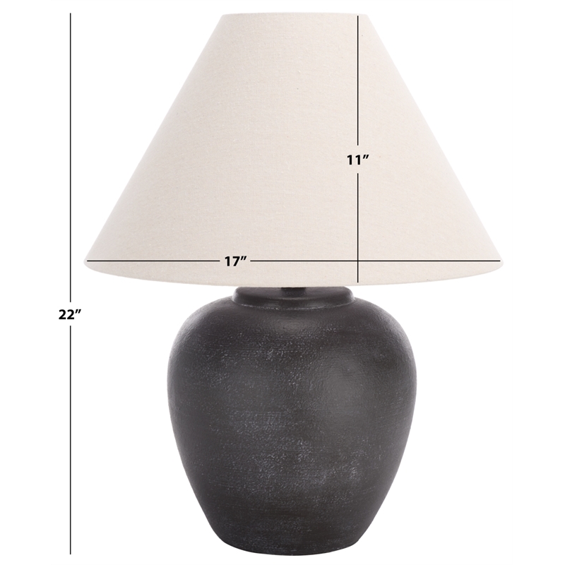 Safavieh Lucila Resin and Fabric Table Lamp  in Black