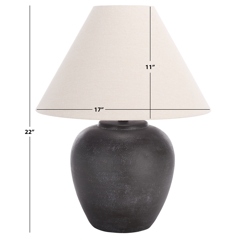 Safavieh Lucila Resin and Fabric Table Lamp  in Black