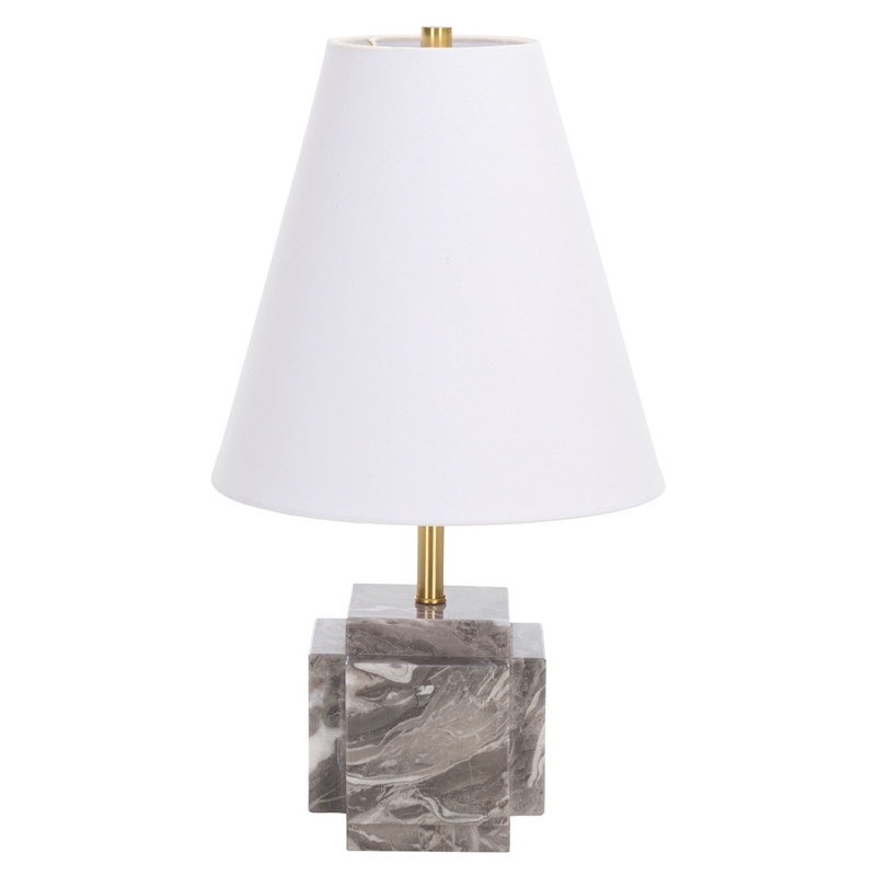 Safavieh Maia Stone and Fabric Table Lamp in Gray