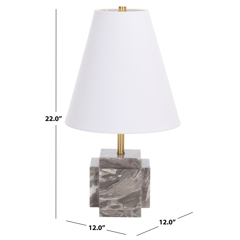 Safavieh Maia Stone and Fabric Table Lamp in Gray