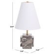 Safavieh Maia Stone and Fabric Table Lamp in Gray