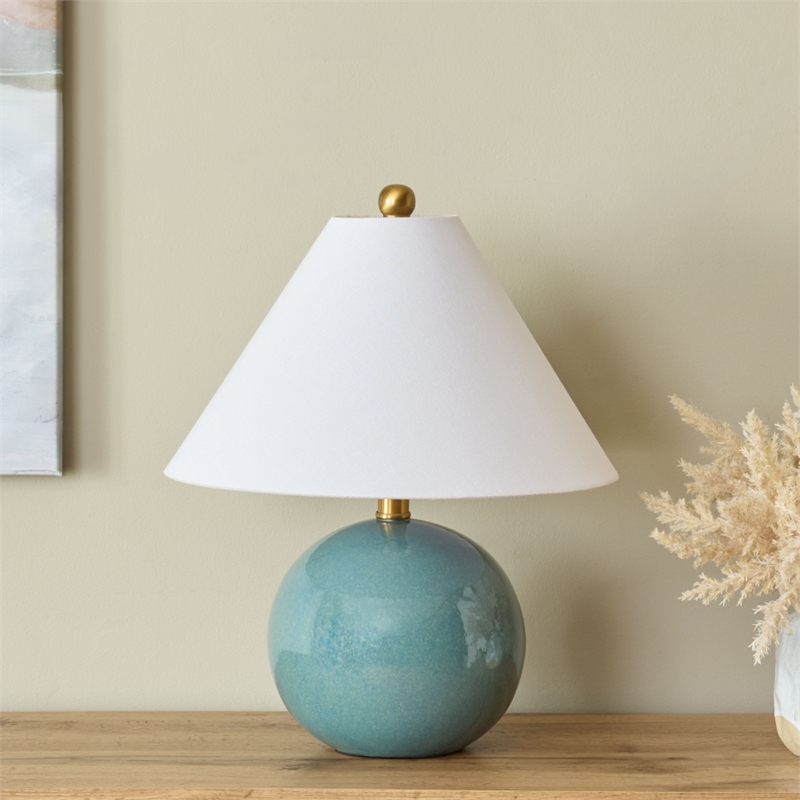 Safavieh Giana Ceramic and Fabric Table Lamp in Blue